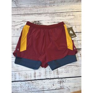 NEW FourLaps Command Shorts Womens Small Pinot/Yellow‎ Lined Pockets MSRP $78.